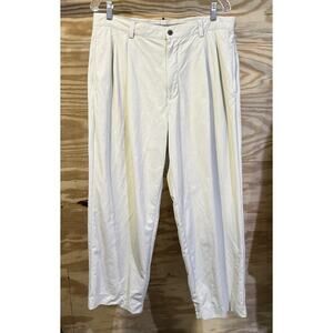 Tommy Bahama Pants Mens 34x27 Pleated Beige Silk Pants Relax Casual Weekend